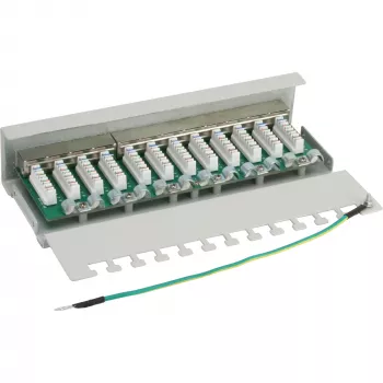 InLine Patch Panel Cat.6 12 Portu Galda/Sienas Montāžai Gaiši Pelēks RAL7035