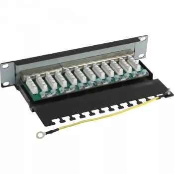 InLine Patch Panel 10 collu Cat.6 12 Portu 1U melns RAL9005