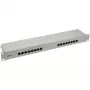 InLine Patch Panel Cat.6 16 Port 19 collas 1HE gaiši pelēks RAL7035
