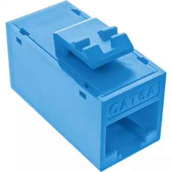 InLine Keystone RJ45 ligzda/spraudnis, nevairota, Cat.6A, 8 gab. iepakojums, zila