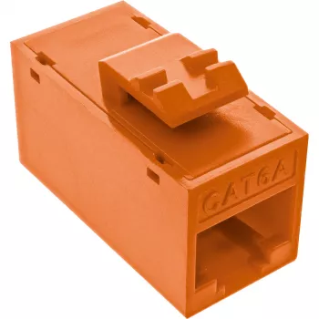 InLine Keystone RJ45 ligzda, neekranēta, Cat.6A, 8 gab. iepakojums, oranža