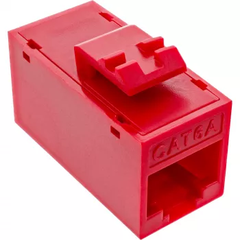 InLine Keystone RJ45 ligzda/spraudnis, neekranēts, Cat.6A, 8 iepakojumā, sarkans