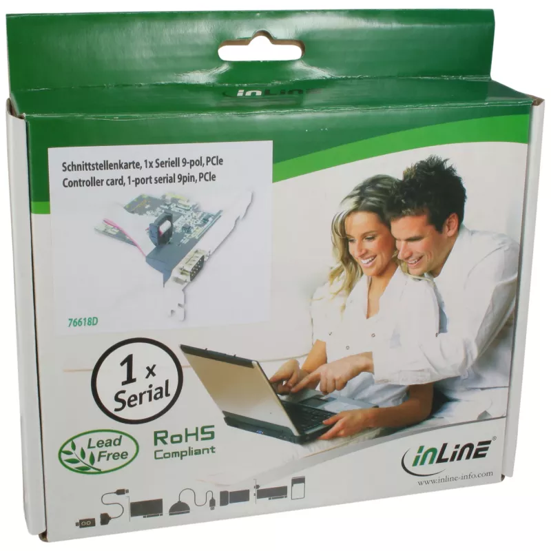 InLine interfeisa karte 1 ports seriālais 9 kontaktu PCIe, InLine, 76618D