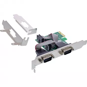 InLine interfeisa karte 2x seriālais 9 kontaktu PCIe PCI-Express vīriešu