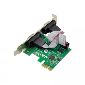InLine interfeisa karte 2x seriālais 9 kontaktu PCIe PCI-Express vīriešu