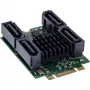 InLine 76660U M.2 uz SATA interfeisa karte 4 porti 6 Gbit/s