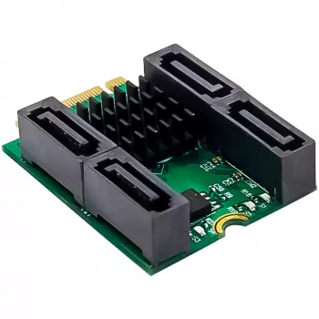 InLine 76660U M.2 uz SATA interfeisa karte 4 porti 6 Gbit/s