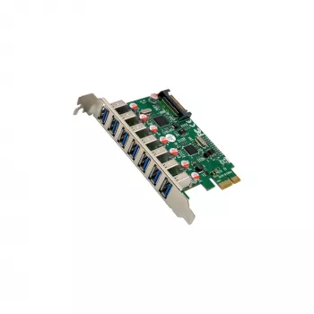 InLine USB-A 3.2 Gen.1 7 Portu Host Kontrolieris PCIe, SATA Barošana