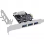 InLine 76662D PCIe USB 3.2 Gen 1 (3.1 Gen 1) kontrolierkarte ar 3+1 portiem un Molex 4-pin