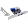InLine 2+2 portu USB 3.2 Gen.1 hosta kontrolieris, PCIe, ar SATA strāvu + LP kronšteins
