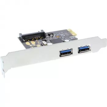 InLine 2 Portu USB 3.0 Kontroliera Karte ar SATA Papildu Barošanas Portu PCIe