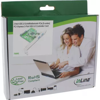 InLine 2 Portu USB 3.0 Kontroliera Karte ar SATA Papildu Barošanas Portu PCIe