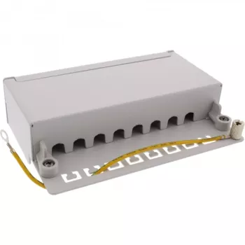 InLine Patch Panel Cat.6A galda/sienas montāža 8 porti gaiši pelēks RAL7035