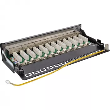 InLine Patch Panel Cat.6A galda/sienas montāža 12 portu melns