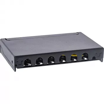 InLine Patch panel Cat.6A 0.5U 6-port, galda/sienas/statīva, melns ar putekļu aizsardzību