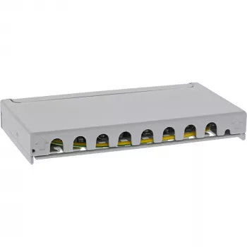 InLine Patch panel Cat.6A 0,5U 8-portu, galda/sienas/sliedes, pelēks, putekļu aizsardzība