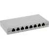 InLine Patch panel Cat.6A 0.5U 8-portu, galda/sienas montāžai, gaiši pelēks RAL7035