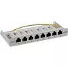 InLine Patch panel Cat.6A 0.5U 8-portu, galda/sienas montāžai, gaiši pelēks RAL7035