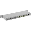 InLine Patch panel 10 collu Cat.6A 0.5U 12 portu gaiši pelēks RAL7035