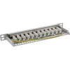 InLine Patch panel 10 collu Cat.6A 0.5U 12 portu gaiši pelēks RAL7035