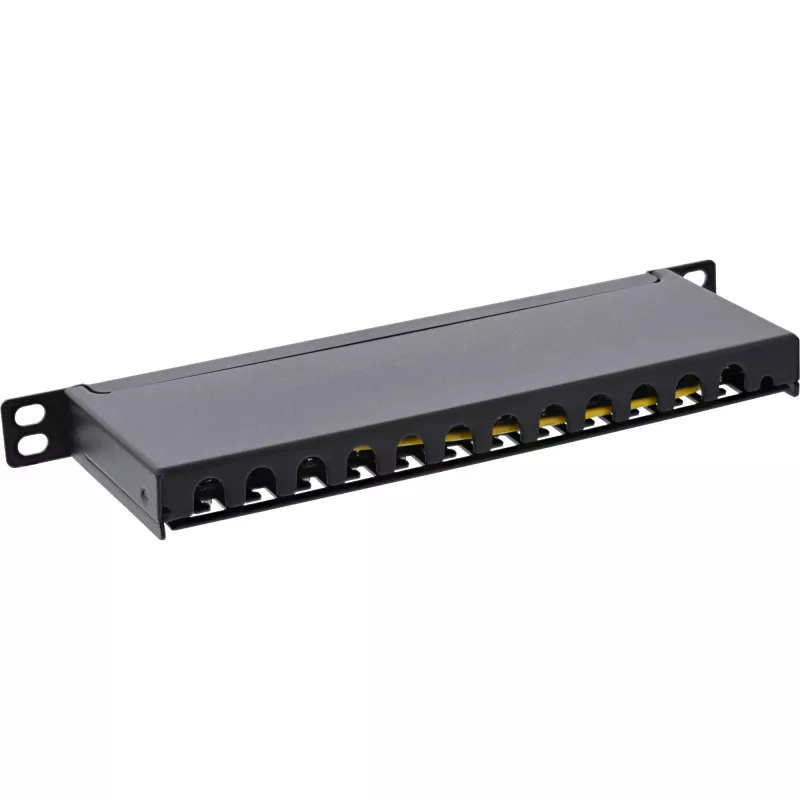 InLine Patch panel 10 collu Cat.6A 0.5U 12 portu melns RAL9005