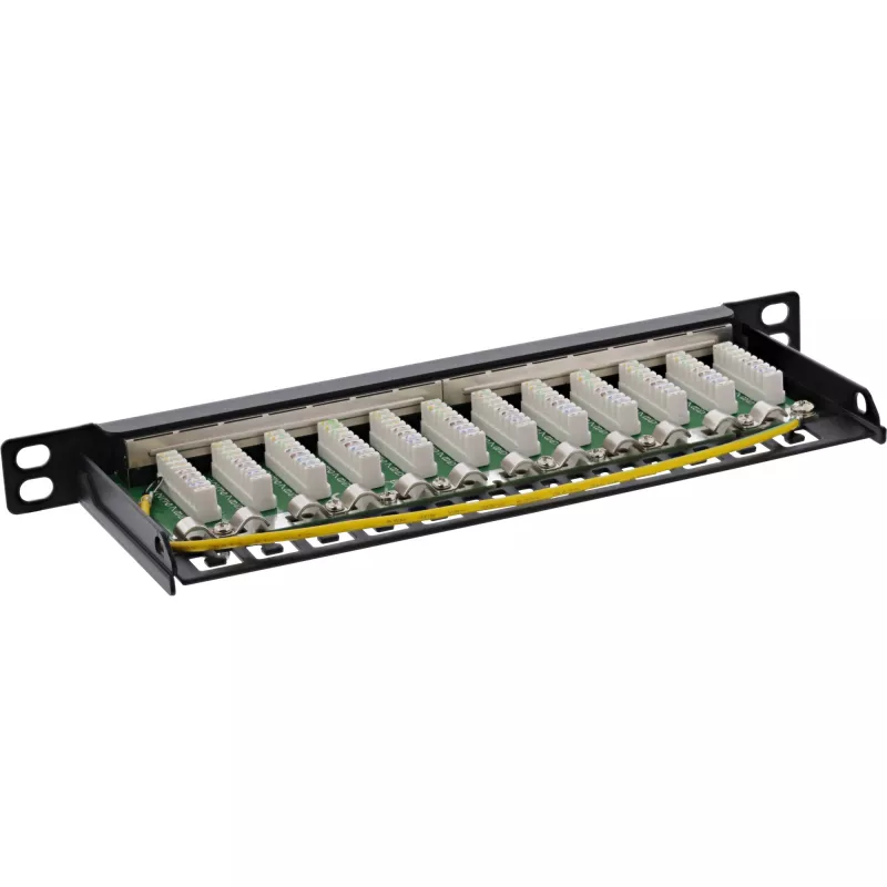 InLine Patch panel 10 collu Cat.6A 0.5U 12 portu melns RAL9005