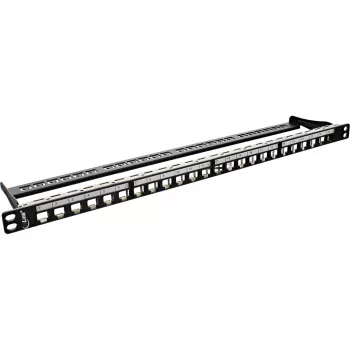 Tukšs sadales panelis 19 collu InLine 76824C 24 porti RJ45 Keystone 0.5U melns