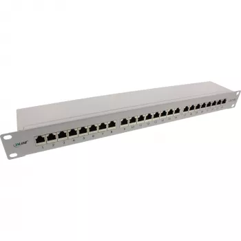 InLine Patch Panel 19 collu Cat.6A 24 Ports 1U gaiši pelēks RAL7035