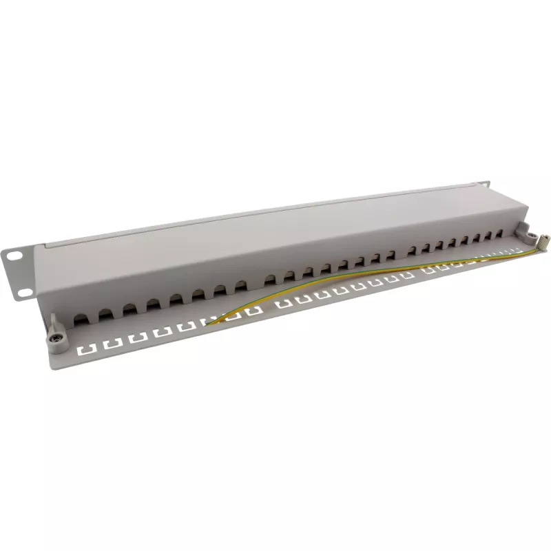 InLine Patch Panel 19 collu Cat.6A 24 Ports 1U gaiši pelēks RAL7035
