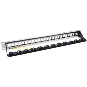InLine Patch panel 24-portu, Keystone tukšs panelis, 19 collu, 1U, melns