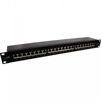 InLine Patch Panel 19 inch Cat.6A 24 Porti 1U Melns RAL 9005