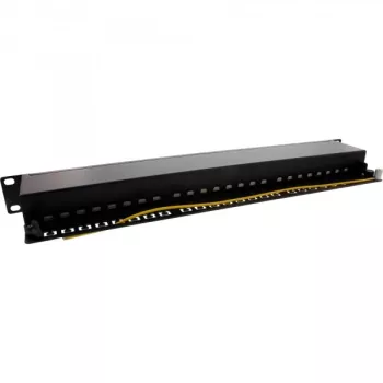 InLine Patch Panel 19 inch Cat.6A 24 Porti 1U Melns RAL 9005