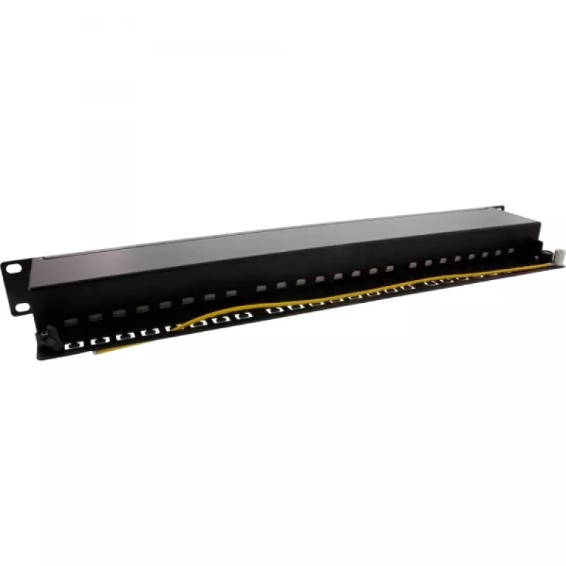 InLine Patch Panel 19 inch Cat.6A 24 Porti 1U Melns RAL 9005