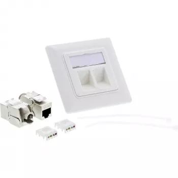 InLine Cat.6A iemontējamā kaste 2x RJ45 balta RAL9010