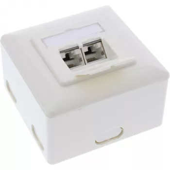 InLine Cat.6A sienas rozete 2x RJ45 ligzda virsmas vai iegremdētai montāžai 76842S