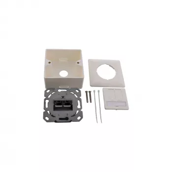 InLine Cat.6A sienas rozete 2x RJ45 ligzda virsmas vai iegremdētai montāžai 76842S