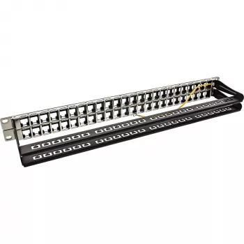 InLine RJ45 Keystone tukšais sadales panelis 19 collu, 48 porti, 1U, melns