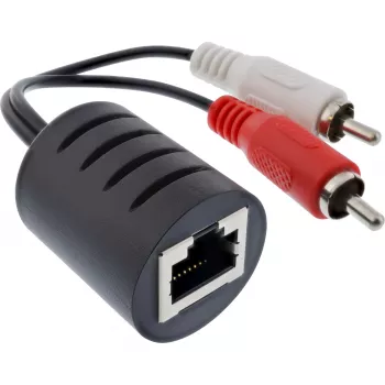 InLine RCA Audio pār LAN/Ethernet/RJ45 kabelis 2 gab. komplekts