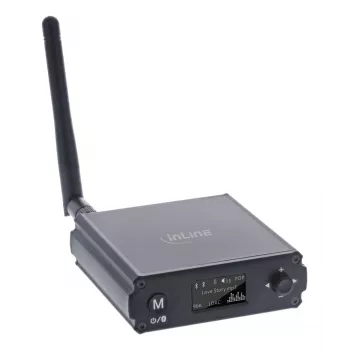 InLine Bluetooth 5.1 HiFi uztvērējs un USB DAC ar LCD, 30m diapazons