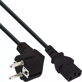 InLine B-16647F barošanas kabelis Melns 0.3 m Kontaktdakšas tips F IEC C13