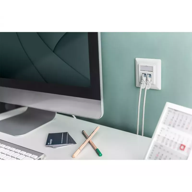 DIGITUS DN-93831 Sejaplāksne multimediju/Keystone moduļiem, balta, 80x80 mm