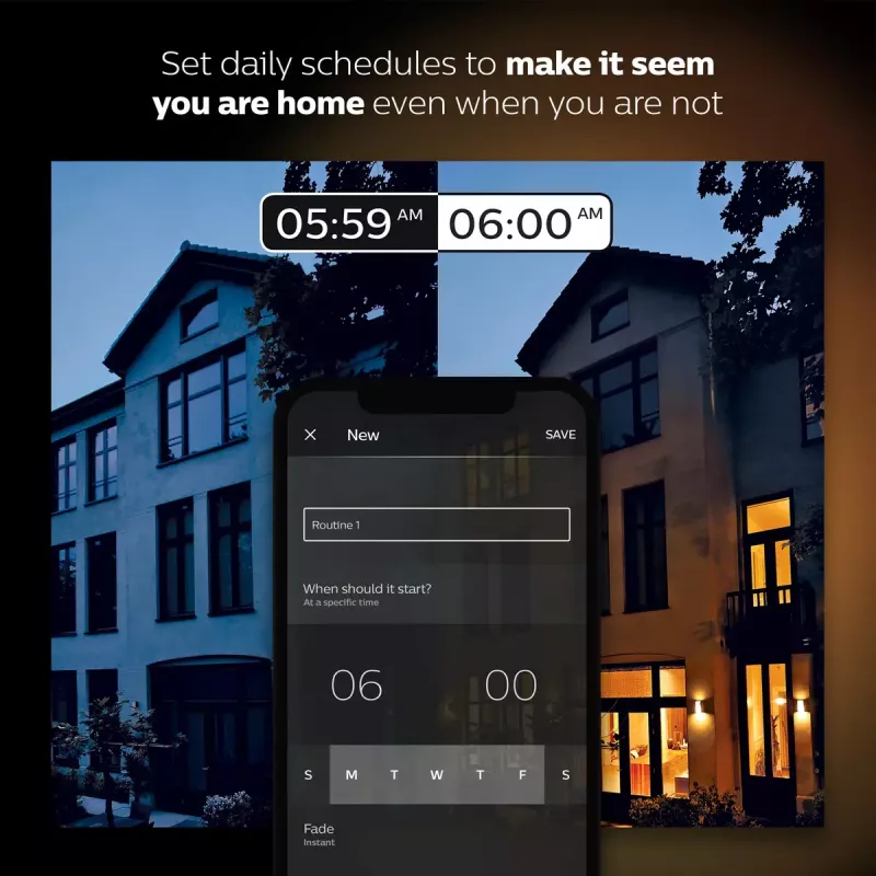 Philips Hue White and Colour Ambience viedās LED gaismas sākuma komplekts — 2× E27 11W spuldzes, Bluetooth/Zigbee