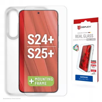 Displex ekrāna aizsargstikls + futrālis Samsung Galaxy S24+/S25+, Eco montāžas rāmis, pret skrāpējumiem
