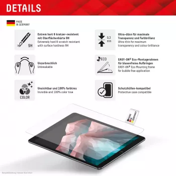 Displex Tablet Glass (9H) Samsung Galaxy Tab A11/A9, Eco montāžas rāmis, nesalaužams