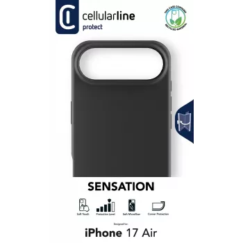 Cellularline Sensation – Silikona maciņš iPhone Air, melns