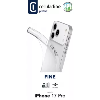 Cellularline Fine vāciņš iPhone 17 Pro – caurspīdīgs, plāns un elastīgs