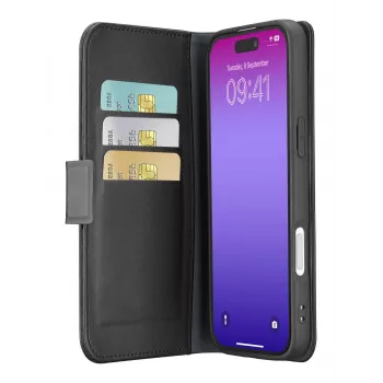 Cellularline Book Agenda – grāmatas stila maciņš iPhone 17 Pro, ādas efekts, magnētiska aizdare