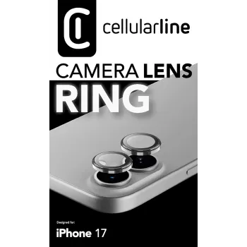 Cellularline Camera Lens Ring iPhone 17 rūdīta stikla kameras aizsargstikls