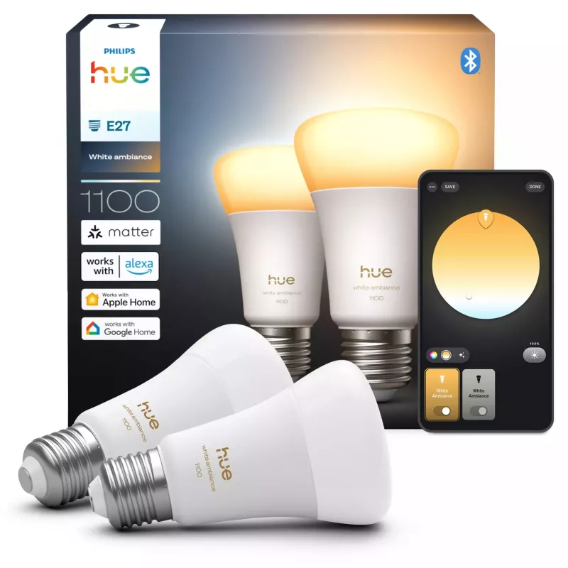 Philips Hue White ambience A60 E27 viedā spuldze 1100 lm