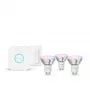 Philips Hue White un krāsu atmosfēras Essential komplekts: 3 GU10 viedās spuldzes (345 lm) + dimmera slēdzis